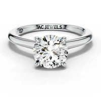 1ct Round Cathedral Solitaire Ring