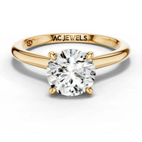 1ct Round Cathedral Solitaire Ring