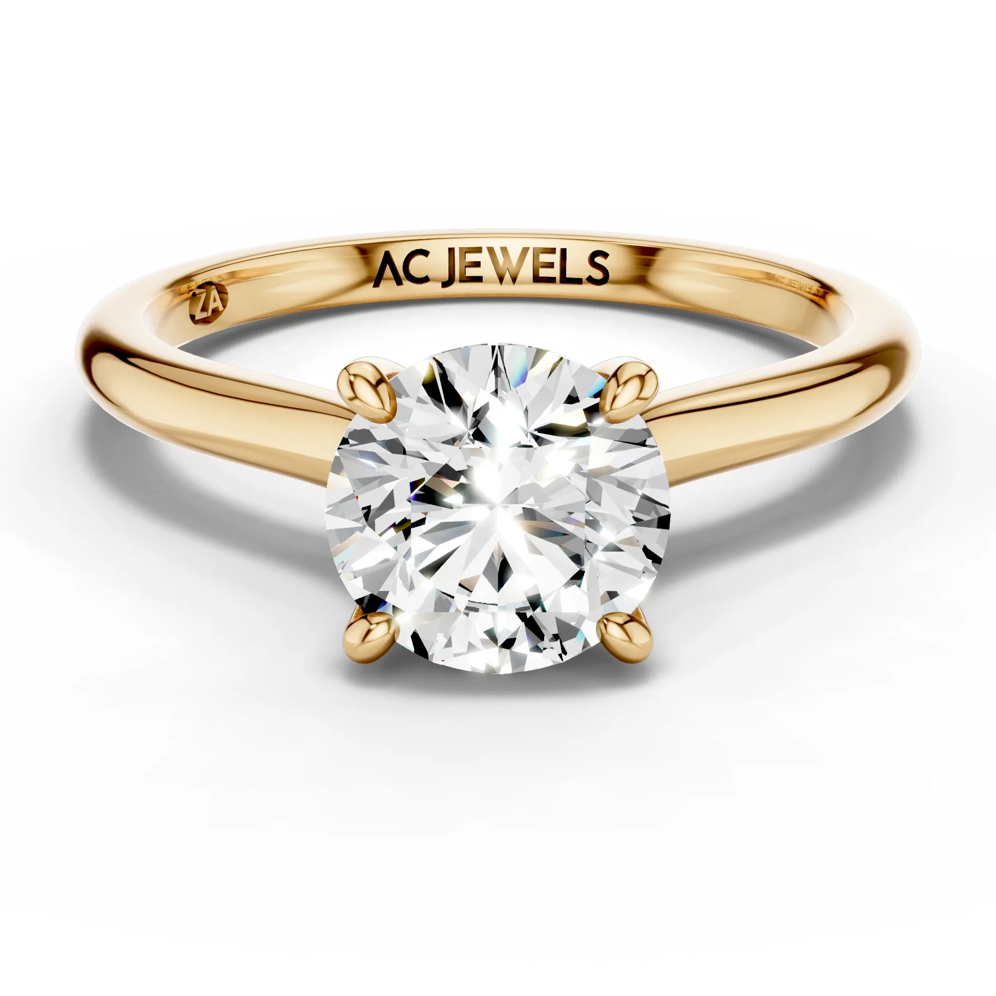 1ct Round Cathedral Solitaire Ring