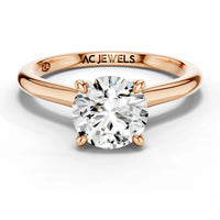 1ct Round Cathedral Solitaire Ring