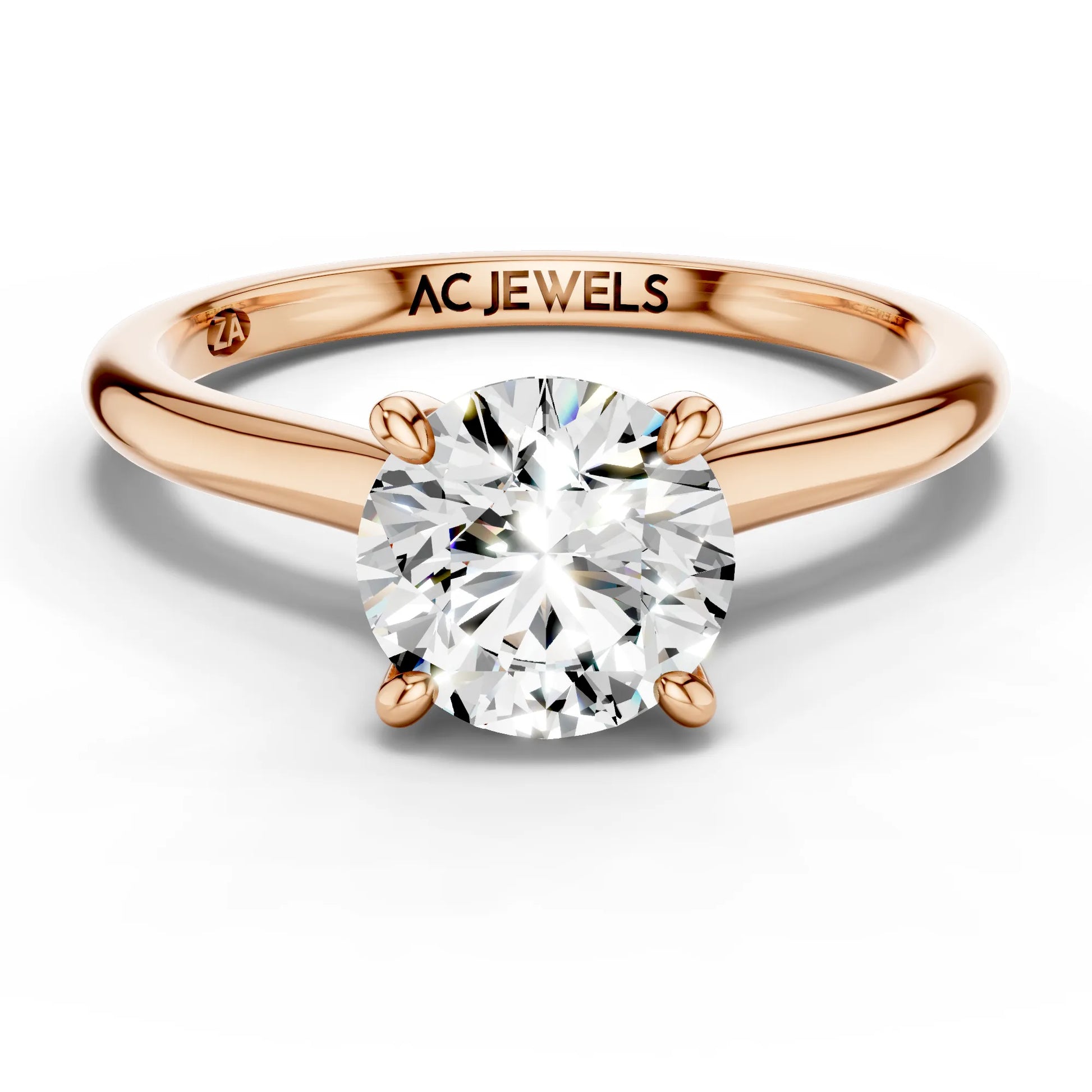 1ct Round Cathedral Solitaire Ring