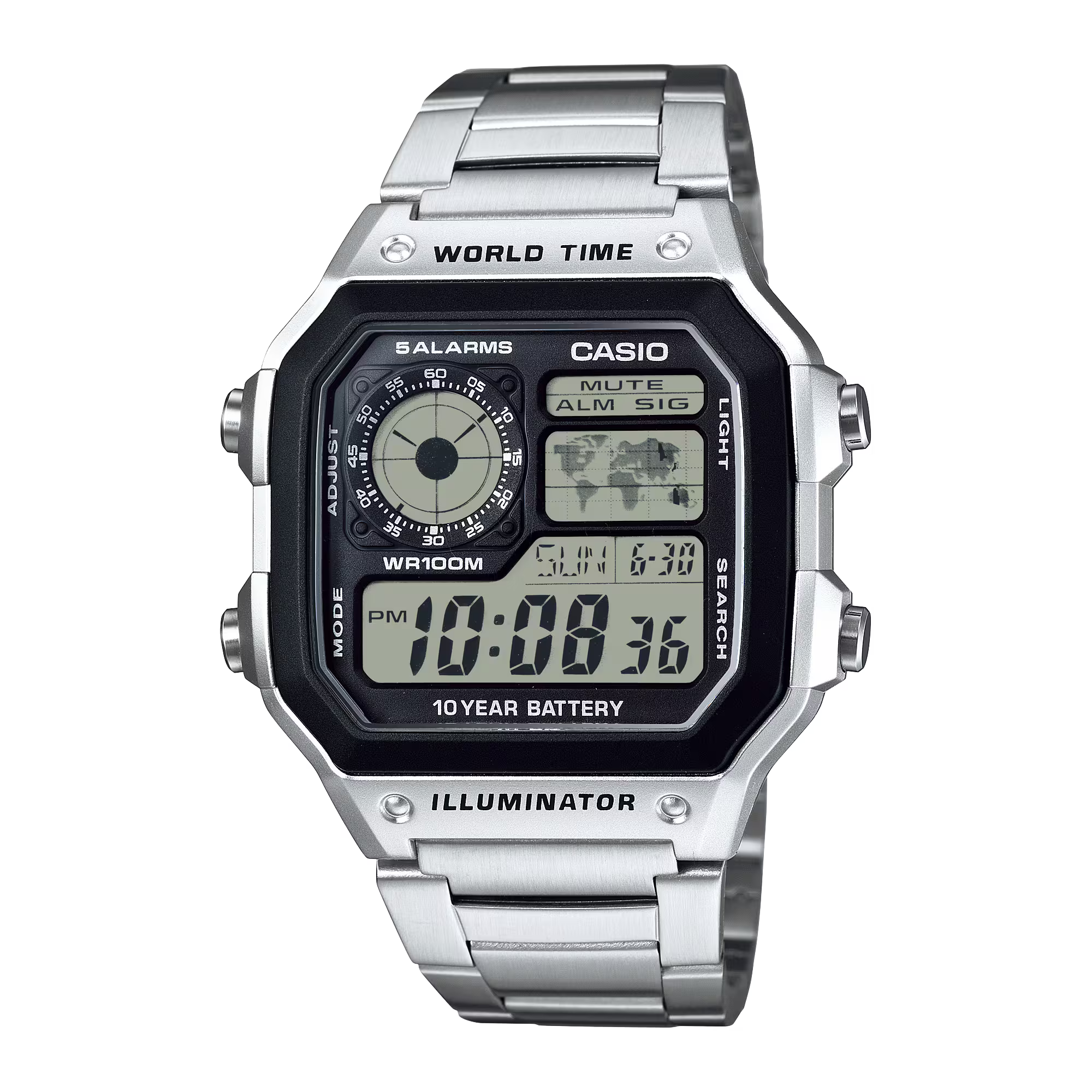 Casio Digital Multifunction World Timer AE-1200WHD-1AVDF