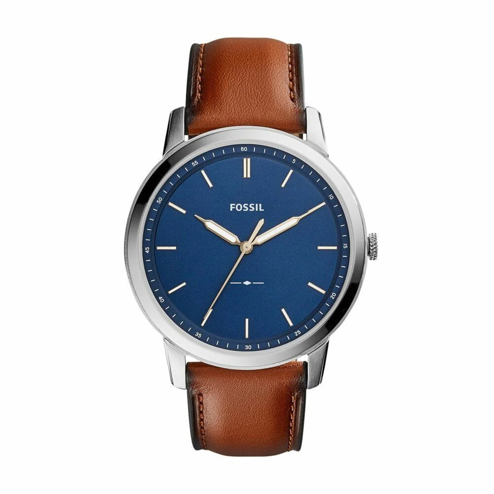Fossil Men's The Minimalist 3H Round brown Leather Watch - FS5304