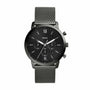 Fossil Men's Neutra Chrono Smoke Round Stainless Steel Mesh Watch - FS5699