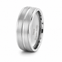 8mm Tungsten Silver Brushed Flat Step Groove Band