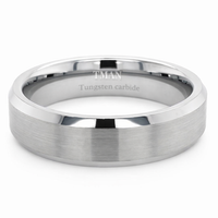 6mm Tungsten Flat Brushed Beveled Band