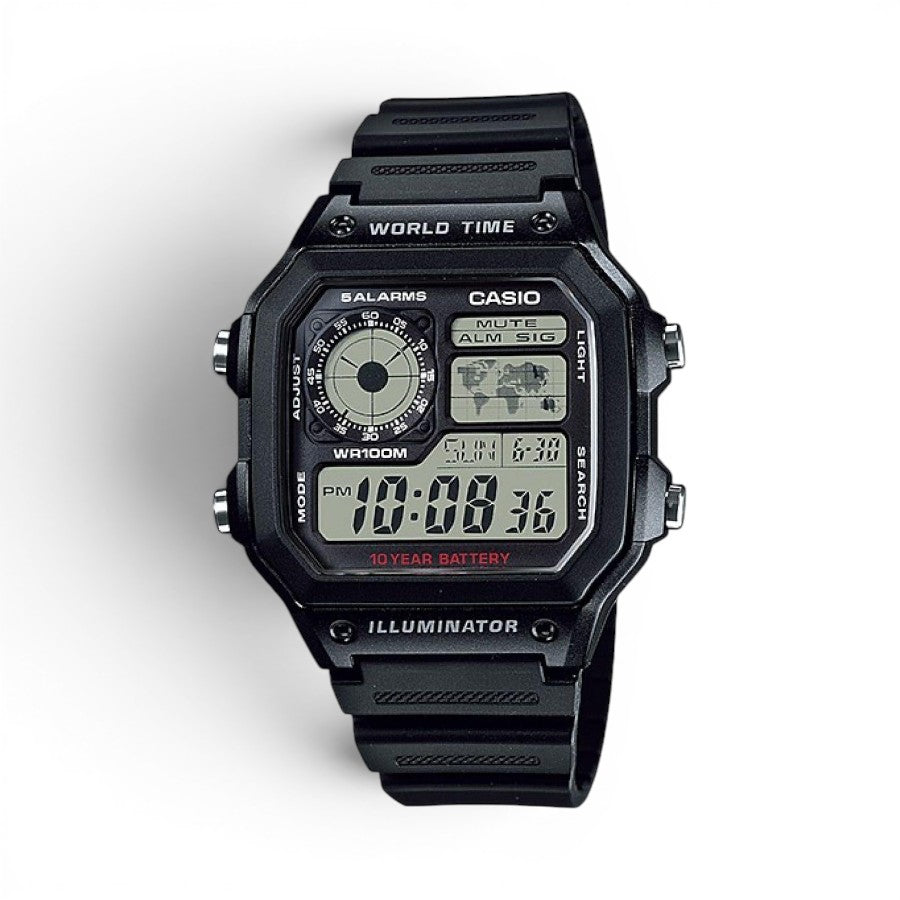 Casio Digital Multifunction World Timer AE-1200WH-1AVDF