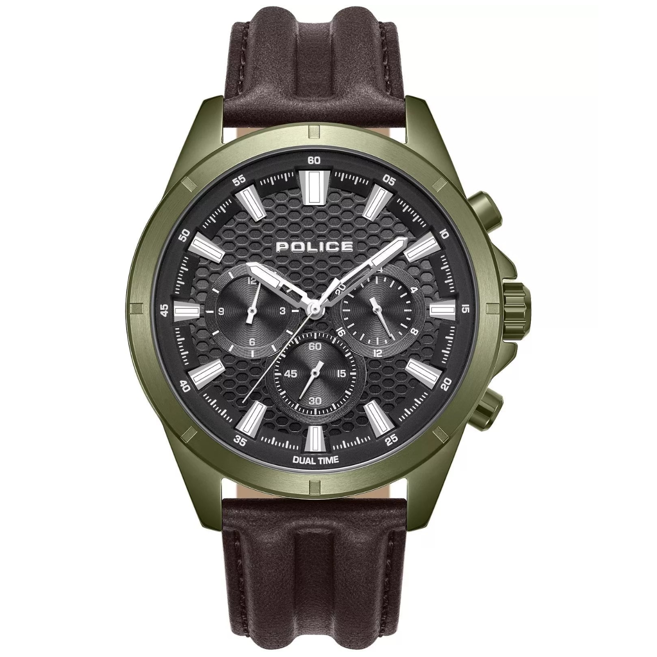 Police Malawi Men's Multifunction Green Dial Watch PEWJF2204114