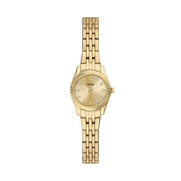 Fossil Scarlette Mini Three-Hand Gold-Tone Stainless Steel Watch ES5474