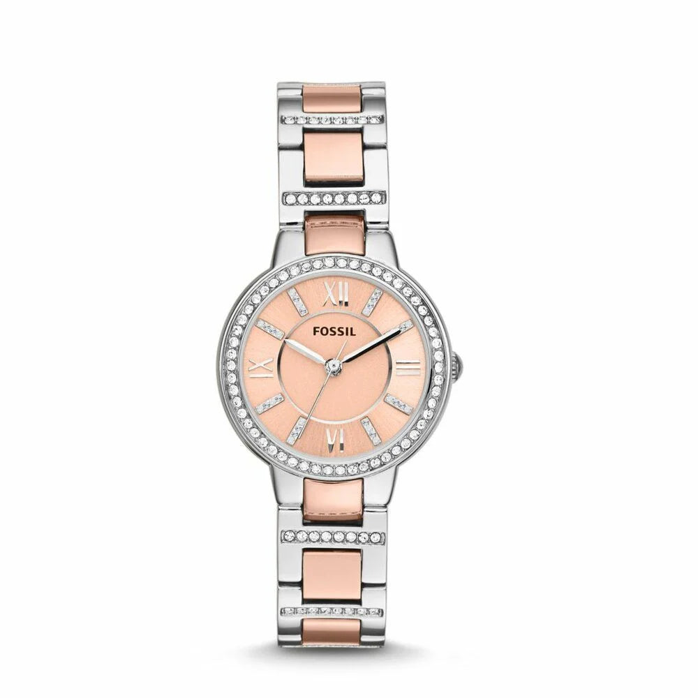Fossil Women's Virginia Silver/Steel Round Stainless Steel Watch - ES3405