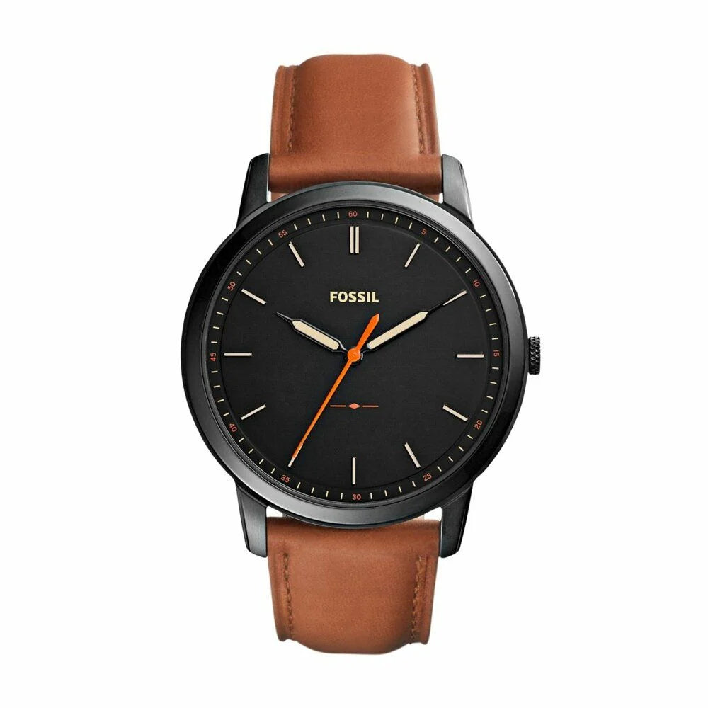 Fossil Men's The Minimalist 3H Light Brown Round Leather Watch - FS5305