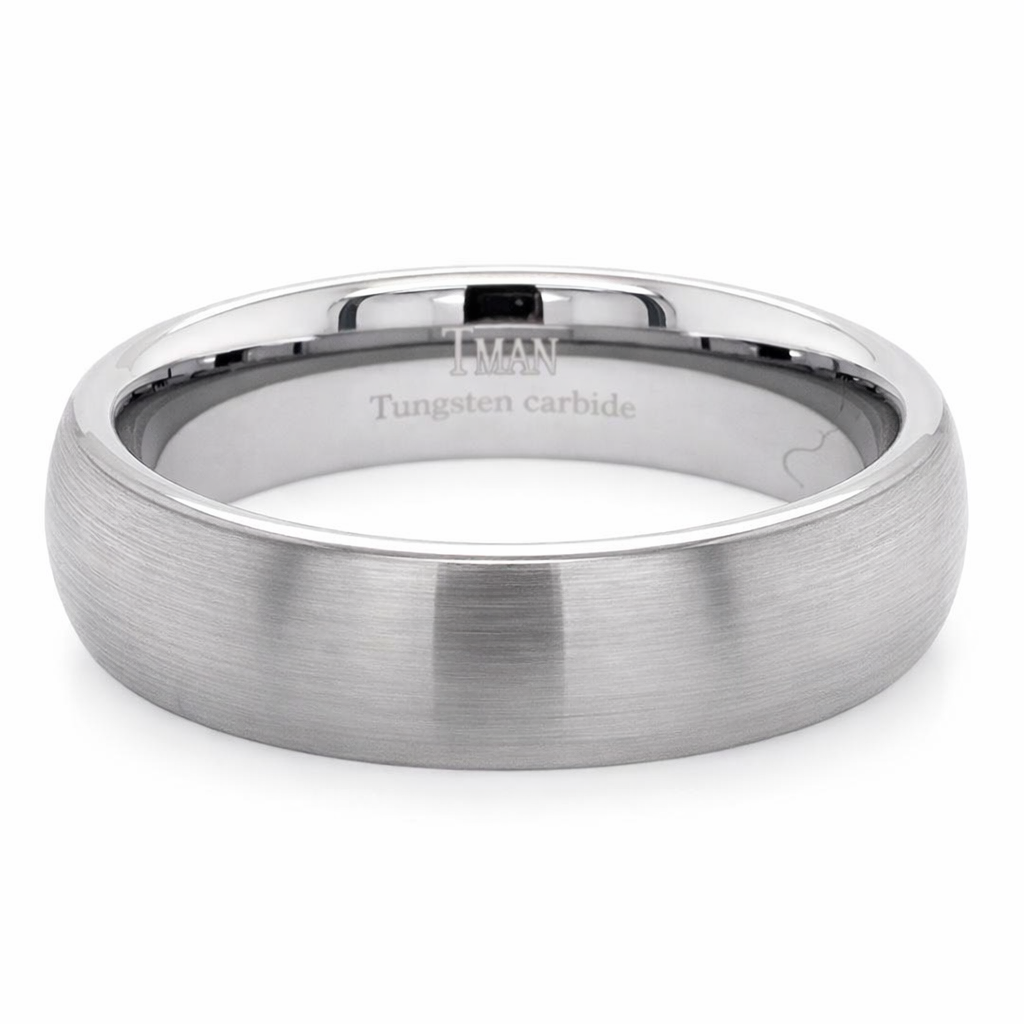6mm Tungsten Brushed Dome Comfort Fit Band