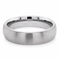 6mm Tungsten Brushed Dome Comfort Fit Band