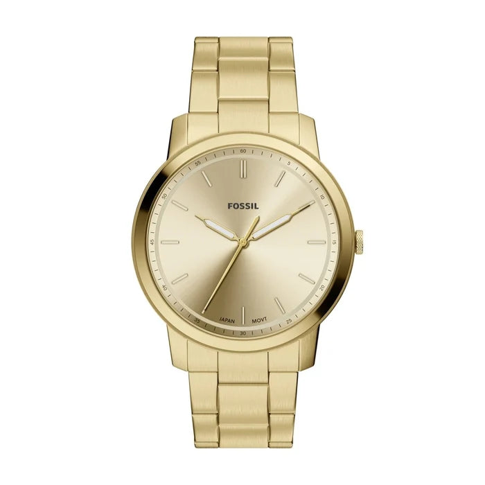 Fossil Men's Minimalist 3 Hand Gold Stainless Steel Watch - FS6181