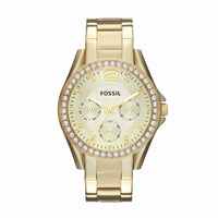 Fossil Women's Riley Gold Round Stainless Steel Watch - ES3203