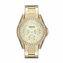 Fossil Women's Riley Gold Round Stainless Steel Watch - ES3203