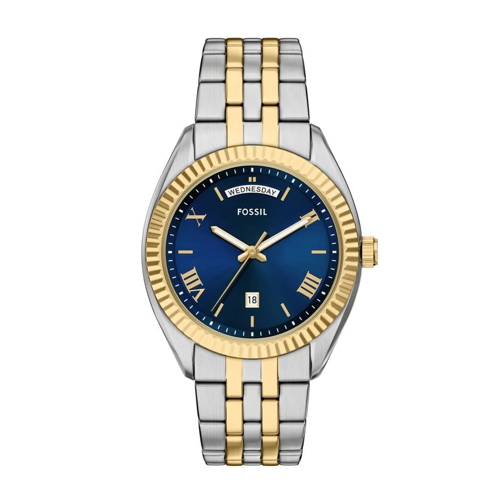 Fossil Men's Campbell Three-Hand Day-Date Two-Tone Stainless Steel Watch - FS6141