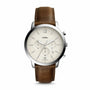 Fossil Men's Neutra Chrono Silver Round Leather Watch FS5380