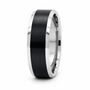 8mm Black Flat Brushed Bevel Edge Tungsten Ring
