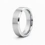 6mm Tungsten Flat Brushed Beveled Band