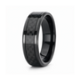 8mm Black Tungsten Carbon Fibre Ring