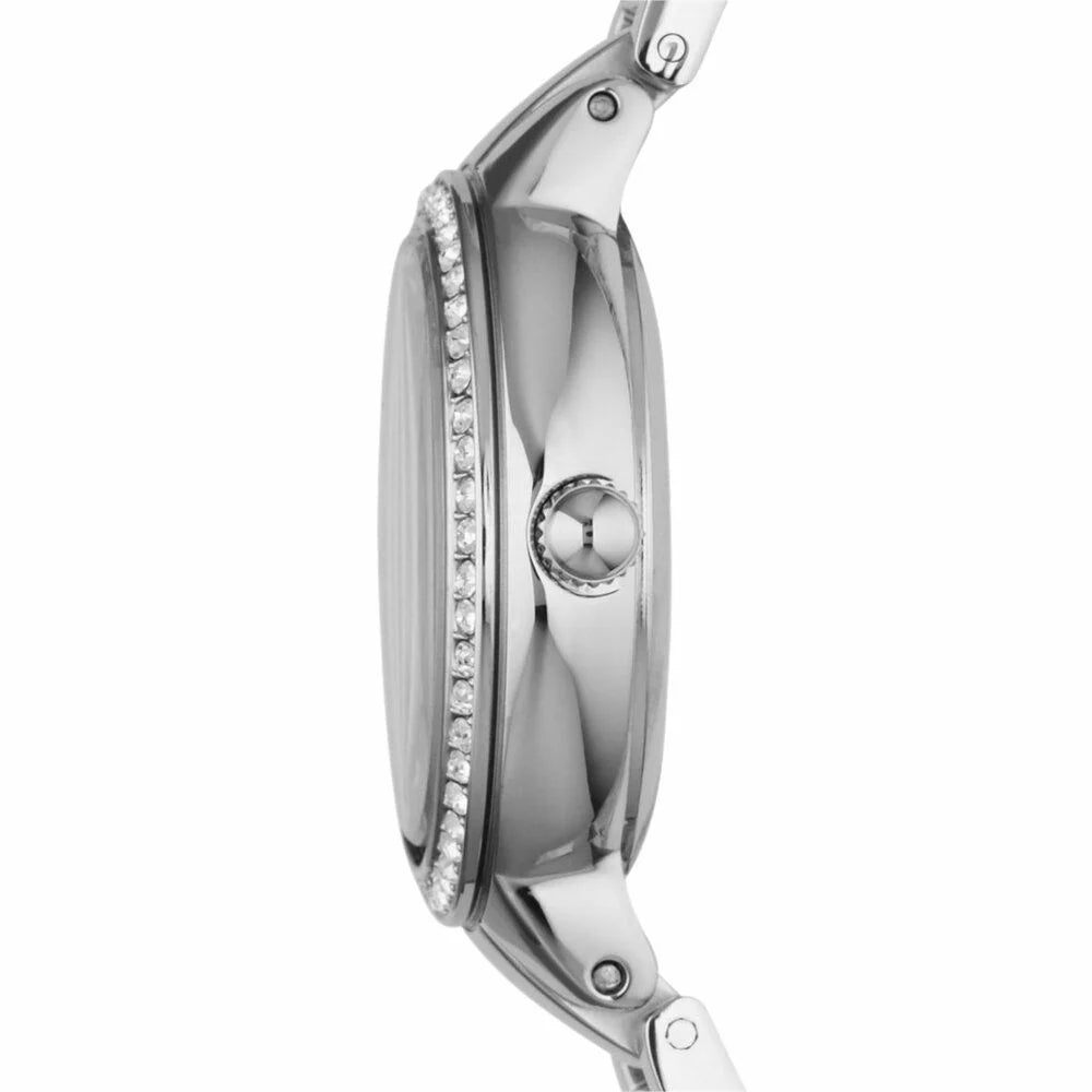 Fossil Women’s Virginia Silver/Steel Round Stainless Steel Watch – ES3282