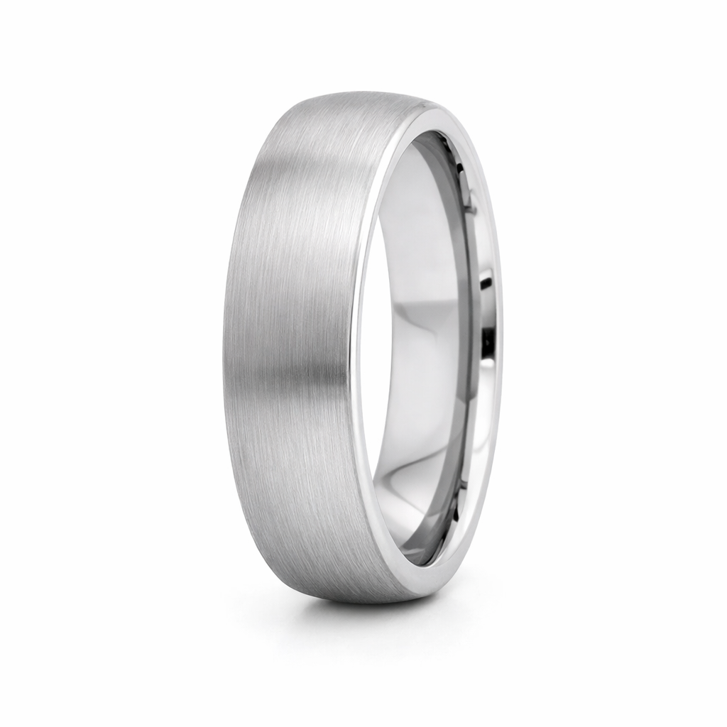 6mm Tungsten Brushed Dome Comfort Fit Band