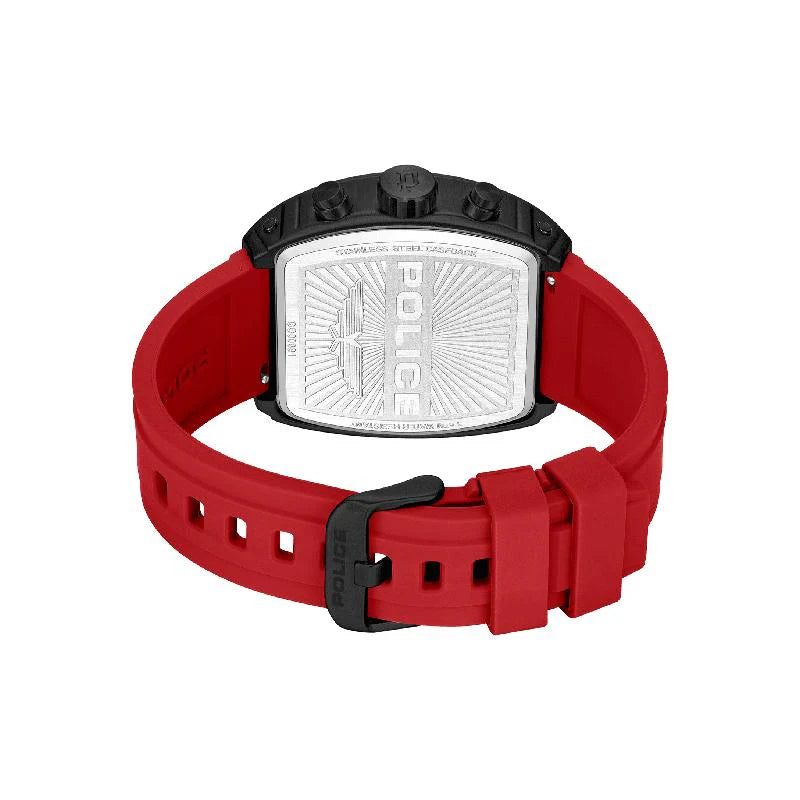 Police Watch with Red Silicone Strap PEWGO0063105