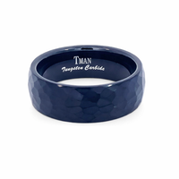 8mm Black Hammered Tungsten Carbide Ring