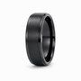 8mm Black Step-Cut Brushed Tungsten Ring
