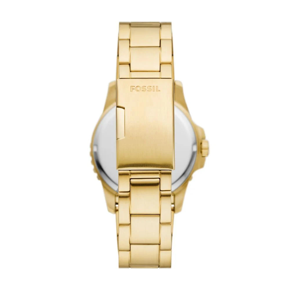 Fossil Men's Fossil Blue Dive Three-Hand Date, Gold-Tone Stainless Steel Watch - FS6030