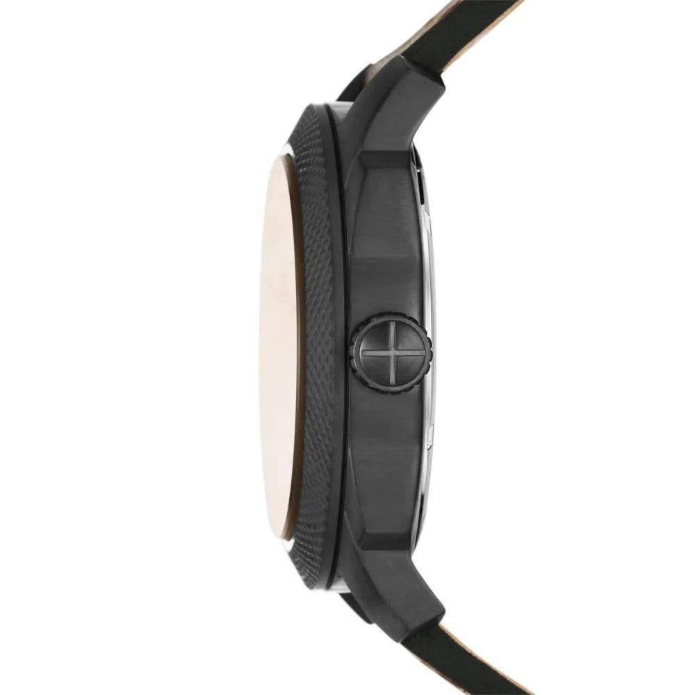 Fossil Men's Machine Three-Hand Date Dark Brown Eco Leather Watch - FS5972