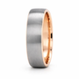 8mm Tungsten Brushed Dome Rose Gold Band
