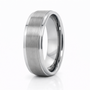 8mm Tungsten Silver Flat Brushed Step Band