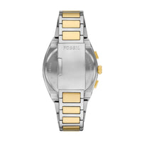 Fossil Everett Green Dial Two Tone Stainless Steel Chronograph Watch FS6106