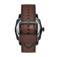 Fossil Men's Machine Three-Hand Date Dark Brown Eco Leather Watch - FS5972