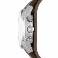 Fossil Men's Coachman Silver/Steel Round Leather Watch - CH2891