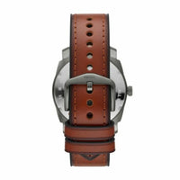 Fossil Men's Machine Three-Hand Date Brown Leather Watch - FS5900