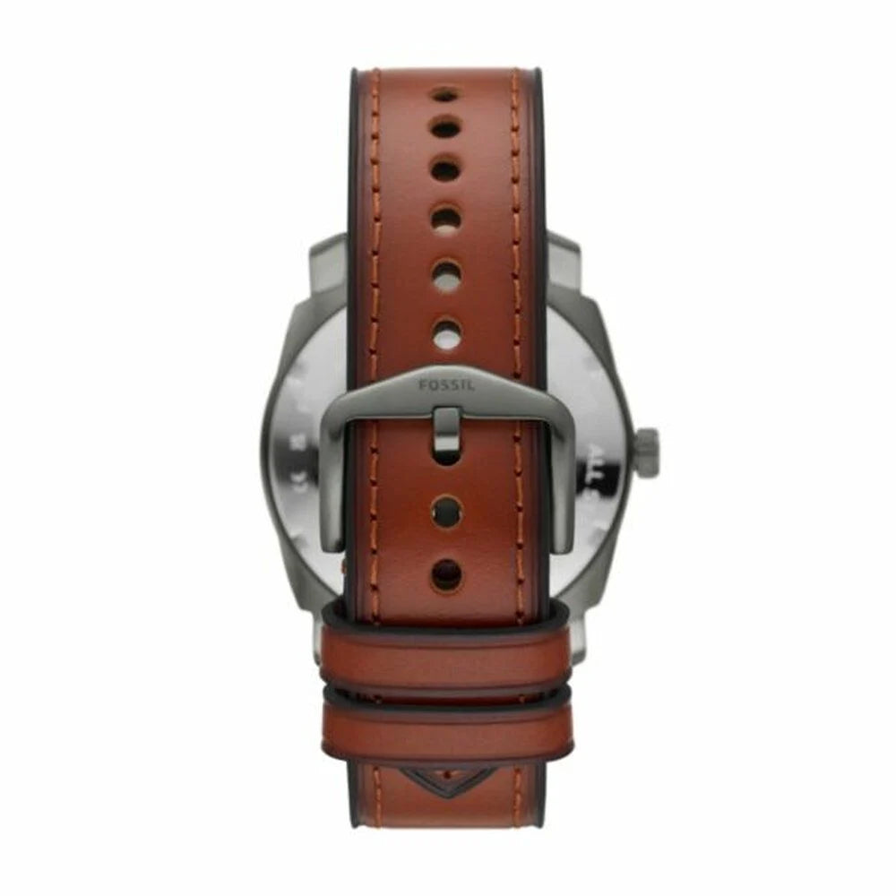 Fossil Men's Machine Three-Hand Date Brown Leather Watch - FS5900
