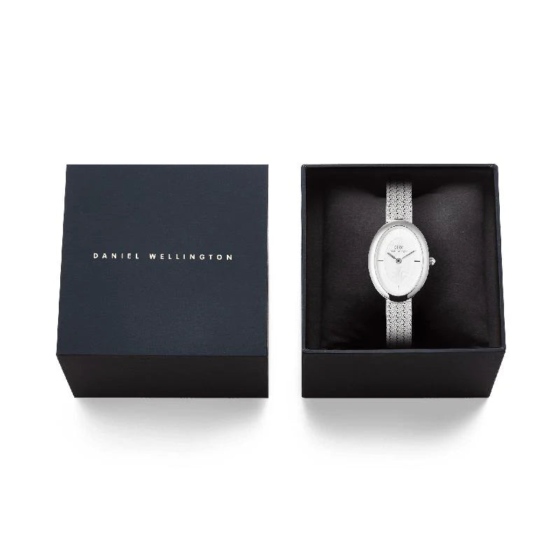 Daniel Wellington Juliette Braided Mesh White Sunray Silver Watch