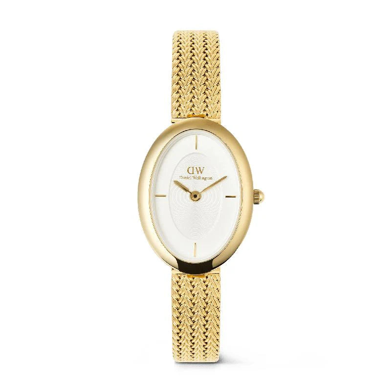 Daniel Wellington Juliette Braided Mesh White Sunray Gold Watch