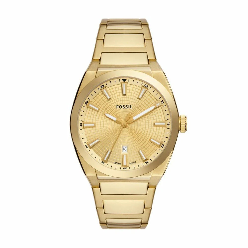 Fossil Men's Everett Three-Hand Date Gold-Tone Stainless Steel Watch - FS5965
