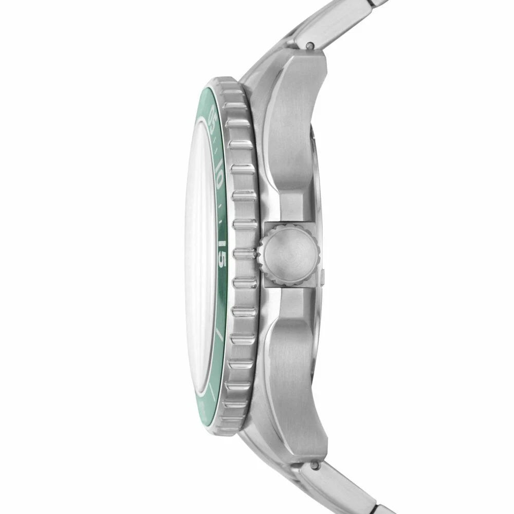 Fossil Men's Fb - 02 Silver Round Stainless Steel Watch - FS5690