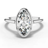 1ct Marquise Hidden Halo Bezel Ring