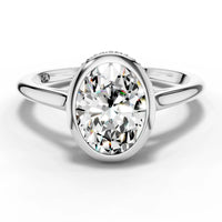 1ct Oval Hidden Halo Bezel Ring