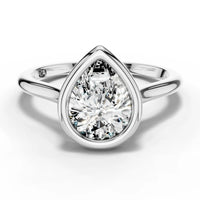 1ct Pear Cathedral Bezel Ring