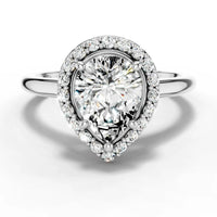1ct Pear Classic Halo Ring