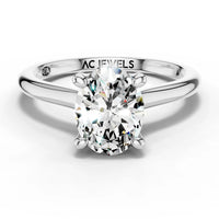 1ct Oval Cathedral Solitaire Ring
