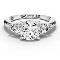 1ct Round and Pear Trilogy Ring