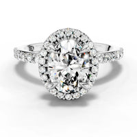 1ct Oval Double Halo Accented Ring